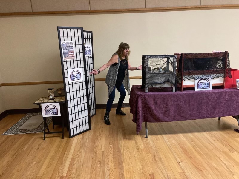 Lock It Escape mobile game setup at an event
